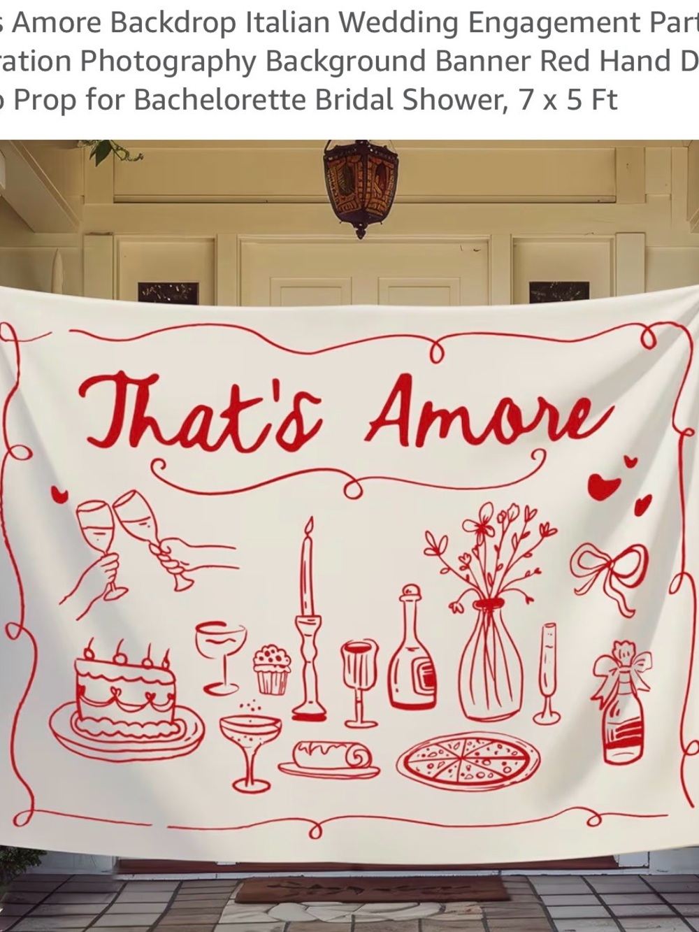 "That's Amore" Red & White Party Backdrop
